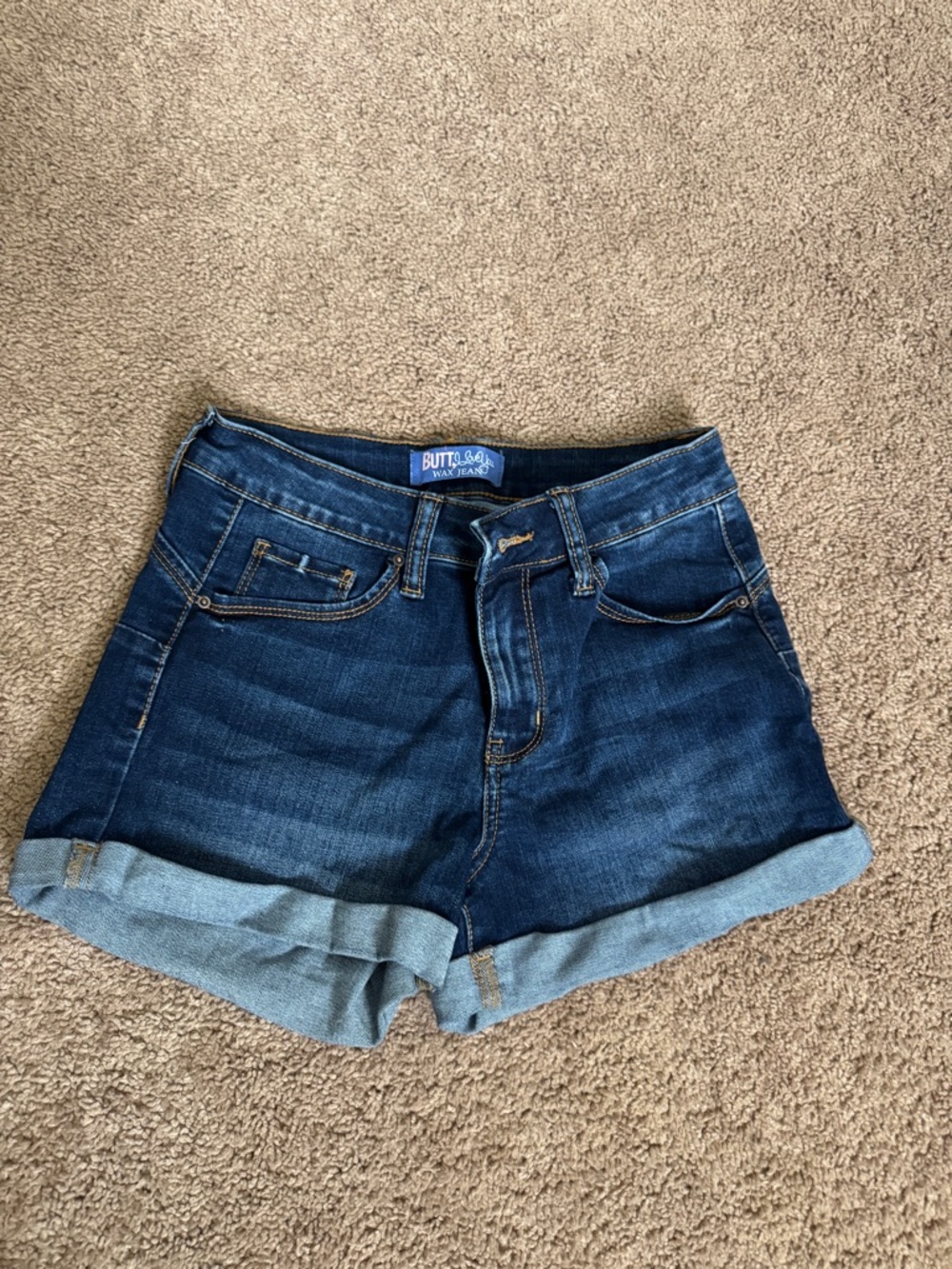 Dark Blue Denim Butt Lift Women's Shorts
